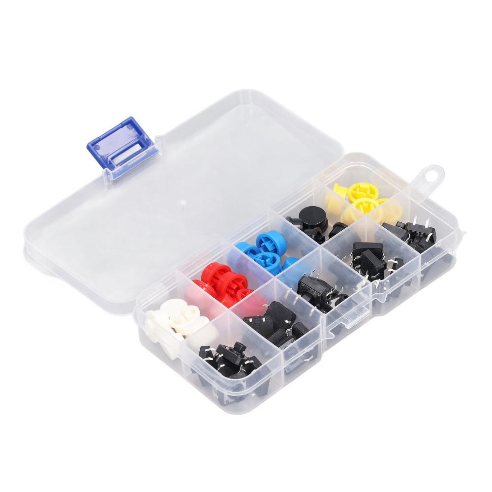 25 PCS 4 Pin SMD PCB Micro Switch Round Shape Tactile Push Button Kit  Microcontrol