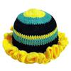 Colorful Crochet Ruffle Bucket Hat Warm Stretch Knit Hat New Year Celebration Women'S Fashion Handmade Beanie Hat