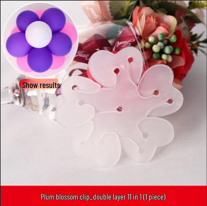 Balloon Accessories: Knotter, Foot Pump, Glue Dots, Plum Blossom Buckle, Stickers, Ties, Ribbon Clips