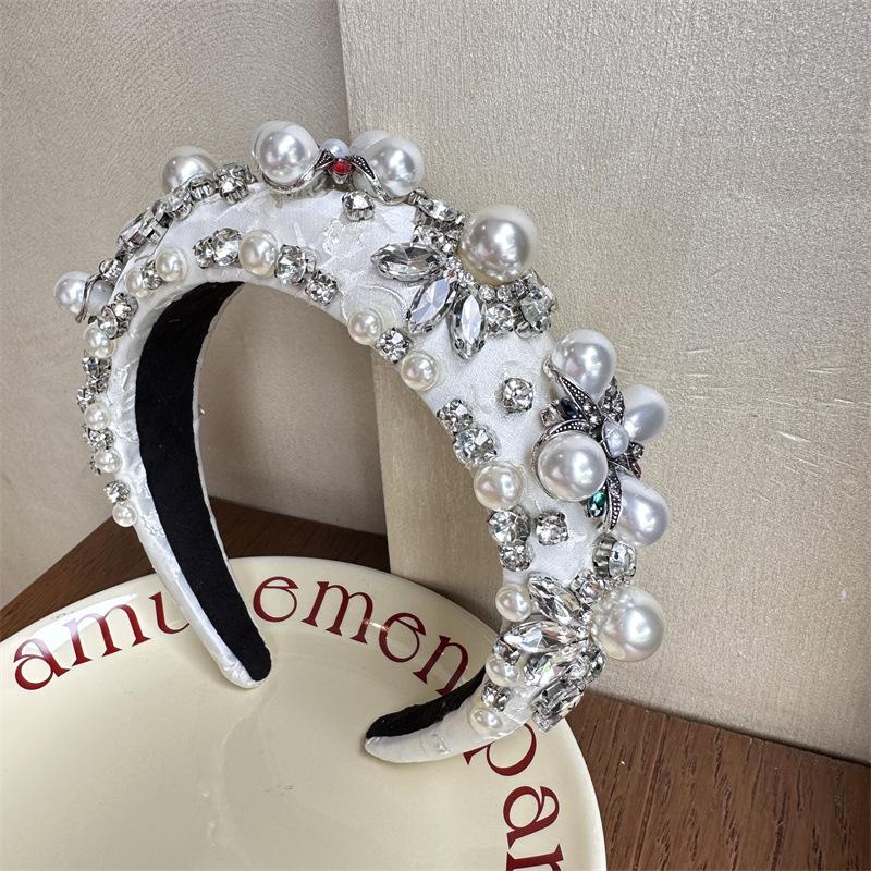 Damen Stirnband Dickes Stirnband Gepolstert Glänzende Strasssteine für Dame Mädchen Shopping Party Auftritt Reise Kopfschmuck