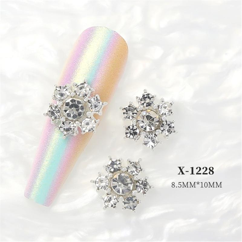 Create Beautiful Nail Designs with 10pcs Shimmering Snowflake Nail Charms Nail Decorations