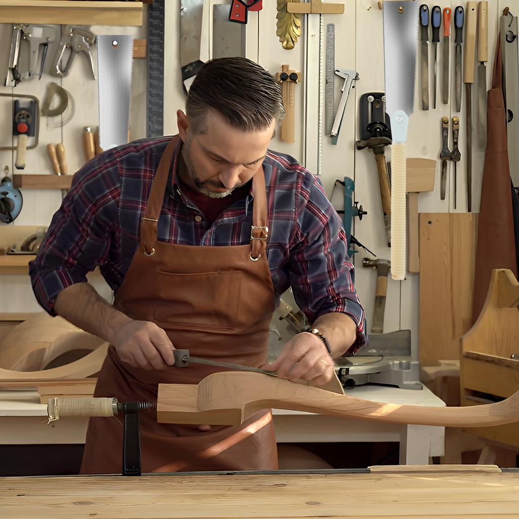 Japanese Style Hand Saw Non-slip Wooden Handle Pull Saw High Carbon Steel Double Edged Handsaw Woodworking Cutting Tool Hand Saw