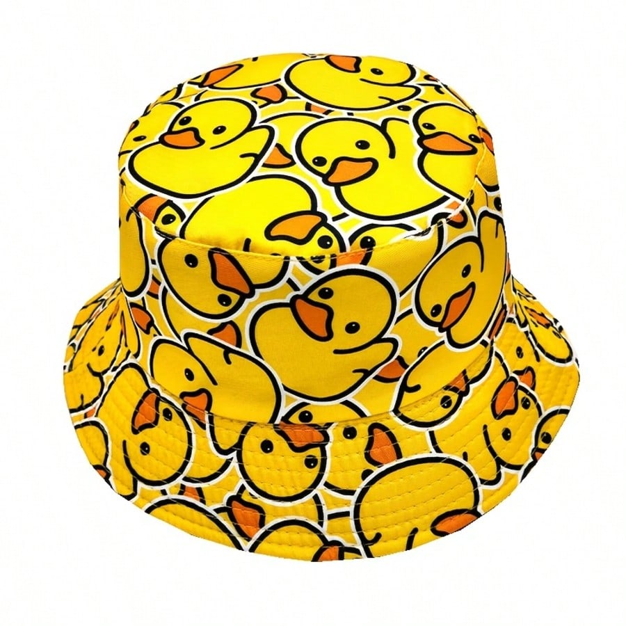 1 Reversible Yellow Duck Bucket Hat - A Sun-Protective, Lightweight And Travel-Friendly Hat For New Year Adventures