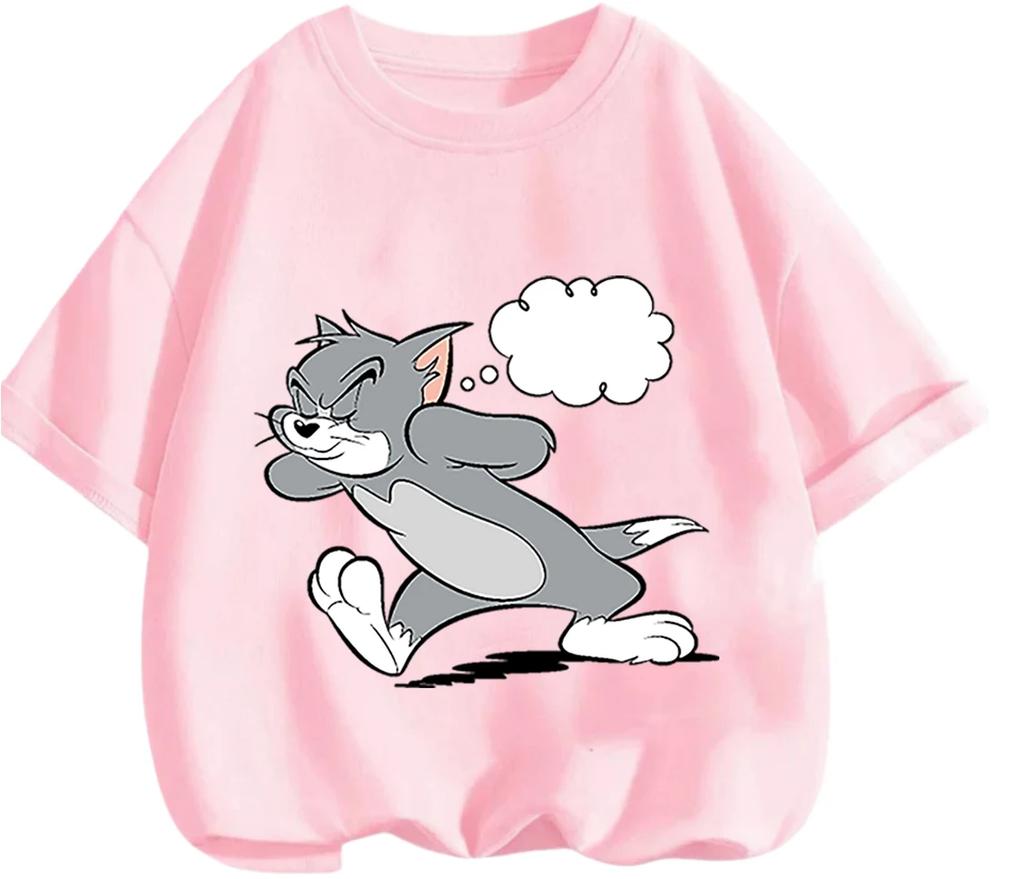 Urban Street Style Tom And Jerry T Shirt Summer Casual Short Sleeve Fashion Clothing For Kids