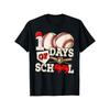 European Sizes  Kids' Baseball 100 Days School Print Black TShirt, Crew Neck, Casual Tee, Medium Stretch Knit Fabric,