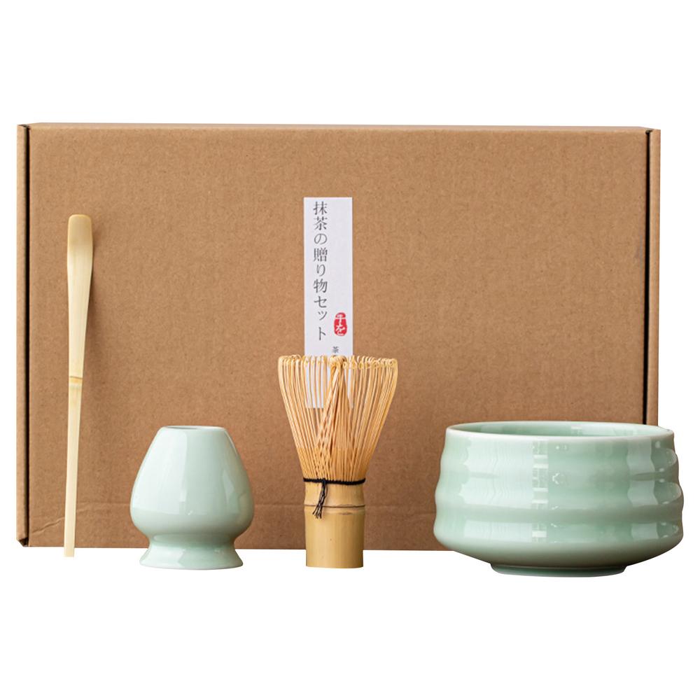 4 ks Japonská dárková krabička Sada Matcha Bezpečný bambusový metlička Lžička Čajové sady Vnitřní Nápojový obchod Nástroje pro přípravu čaje Příslušenství