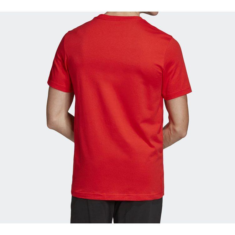 adidas T Shirts Men's Red Crew Neck Moderate Straight Fit DV3053