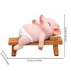 Pink Pig Figurine Decorative Reclining Statue Outdoor for Garden Displays, Courtyard