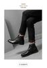 Men's Brogue Ankle Boots: Carved Cowhide High-Top, Pointed Toe, Autumn/Winter Fashion, Large Size.