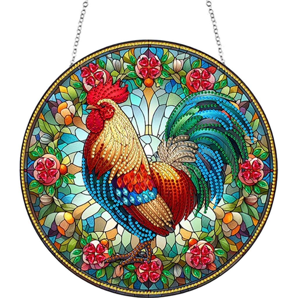 Animal Suncatcher 2D Flat DIY Rhinestone Diamond Art Window Pendants Single-Sided Drill Diamond Art Pendant Wall Door Decoration