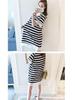 Maternity A-Line Striped Summer Dress: Loose, Short-Sleeved, Mid-Length, Plus Size
