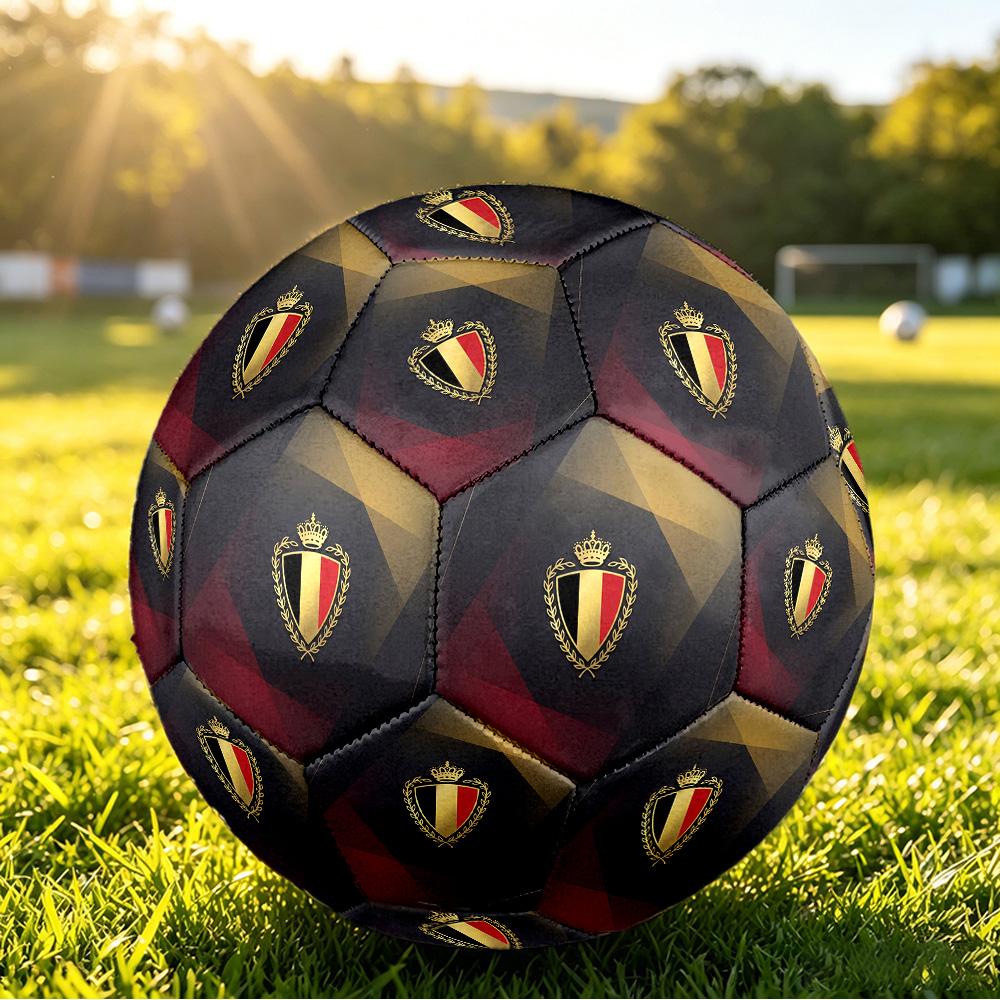 Belgium Football Printed Size 5 Soccer Ball Wear Resistant Standard Adult Training Football Fan Gift for Indoor Outdoor Match Sports