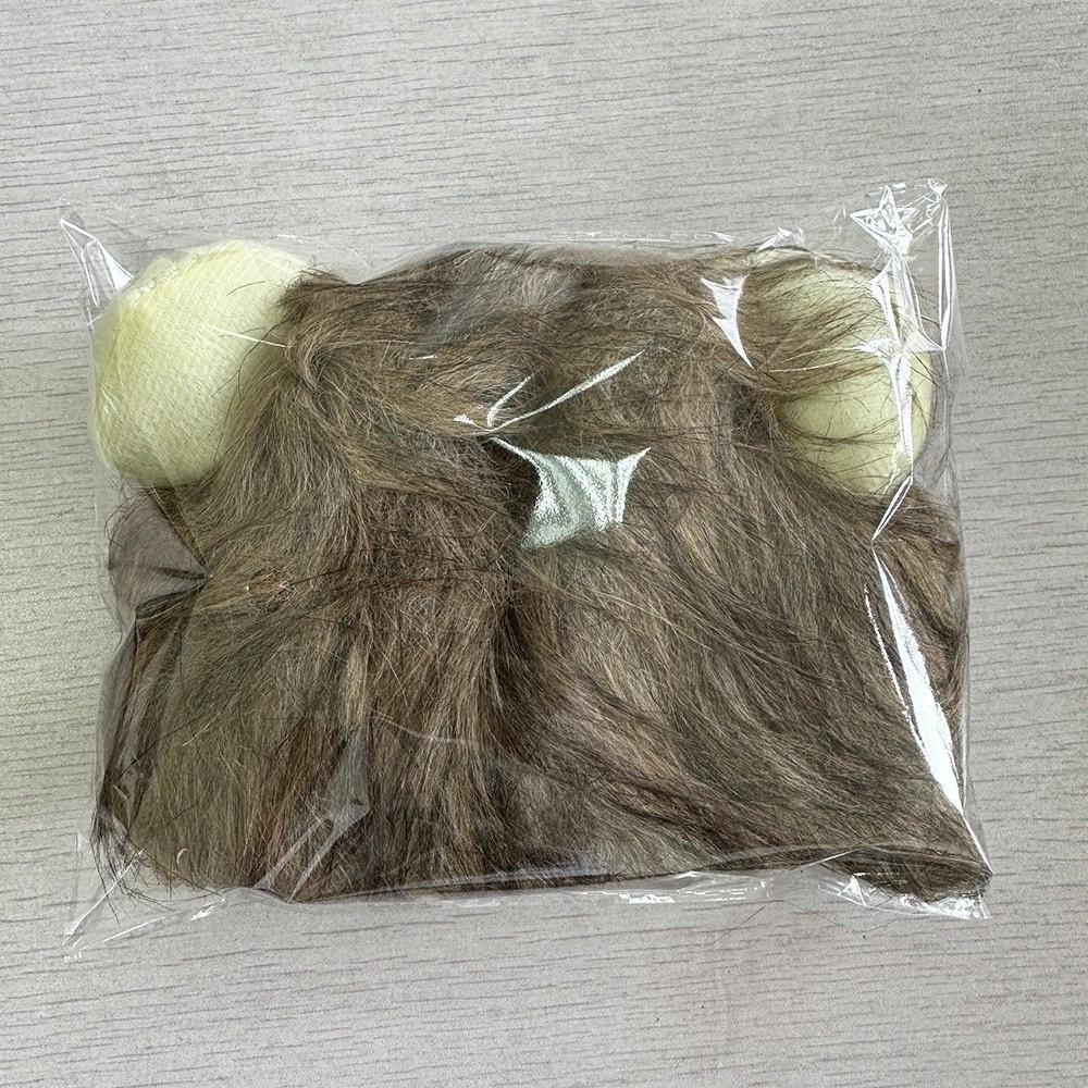 Comfortable Fit Soft Lion Mane Wig Cap Hat Breathable Funny Dog Cat Wig Hat Creative Fluffy Pet Costume Pet Party