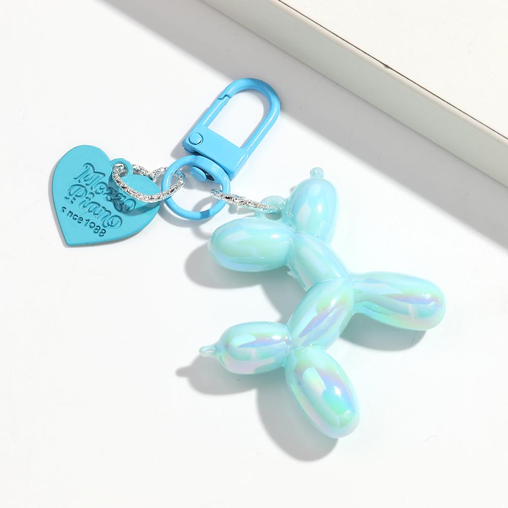 Kreativer Großer Ballon Hund Herz Schlüsselanhänger für Frauen Mädchen Niedlich AB Bunt Acryl Hund Schlüsselanhänger Handy Tasche Anhänger Zubehör Geschenke