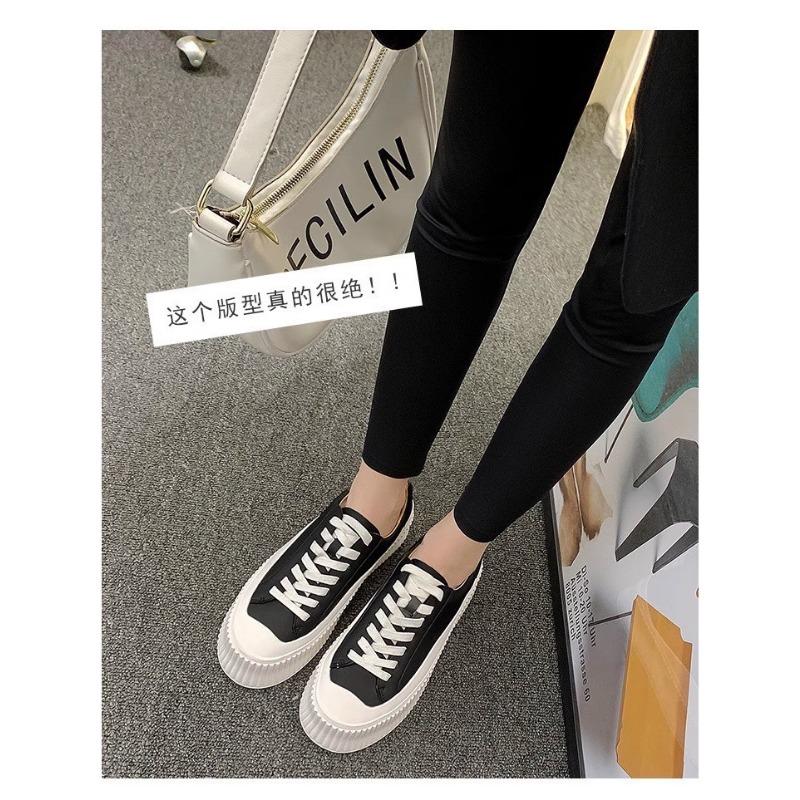 

Новые универсальные маффины из коровьей кожи на толстой подошве, с увеличением роста, дышащие, универсальные туфли-бисквиты, повседневные и удобные маленькие белые туфли женские 40 чёрный