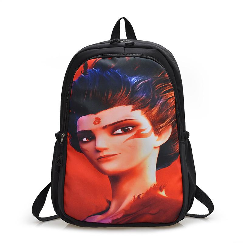 Nezha schoolbag for boys, Nezha's devil boy, making havoc with the sea, primary school students in grades 12, 3 to 6, reduce the burden and protect