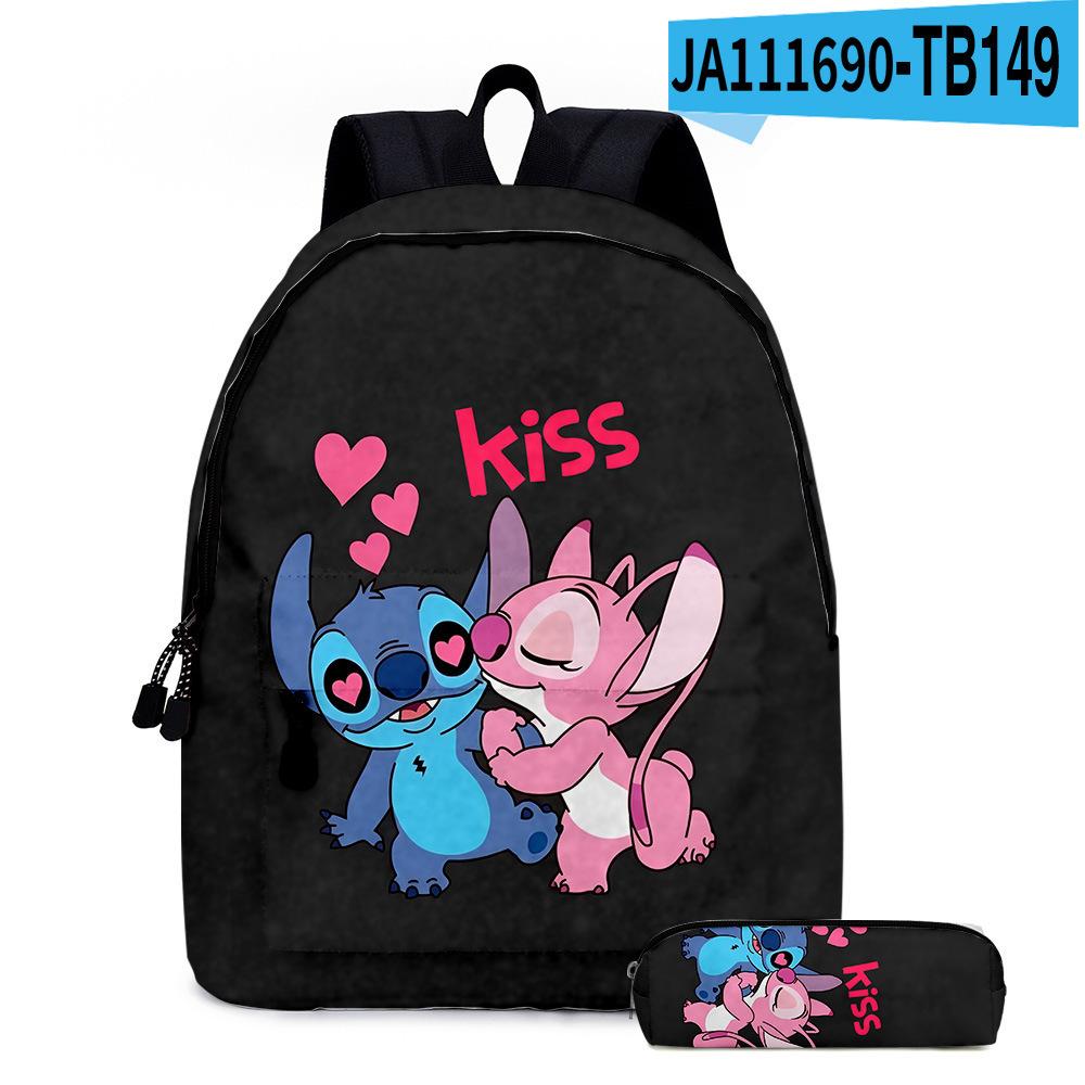 Stitc Cartoon Full Print Backpack Student Bag Pencil Case Two-Piece Set Children'S Backpack