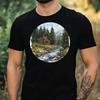 T-Shirt Herren Wald Hütte Motiv Baumwolle Größe XS bis 5XL