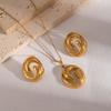 European & American Minimalist Stainless Steel Necklace & Non-fading Earrings Set for Women