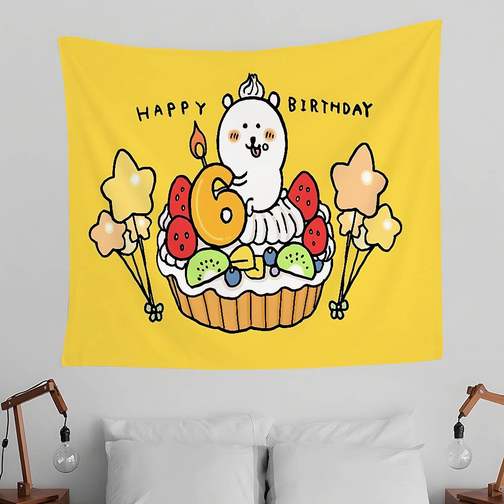 JJoke Bear Kawaii Tapestry Wall Hanging Tapestry Art Deco Blanket Curtain Hanging At Home Bedroom Living Room Decor