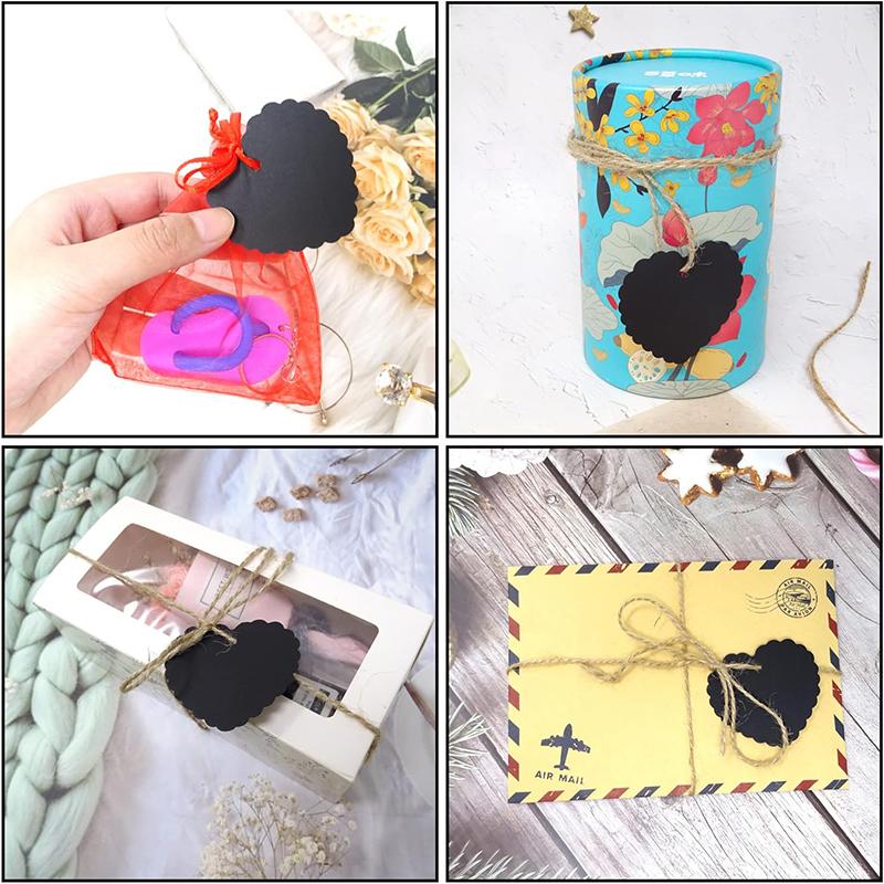 100pcs Heart-shaped Card Paper Blank Tags Handwritten Gift Tags Kraft Paper Labels for Wedding Christmas Day Thanksgiving TMZ