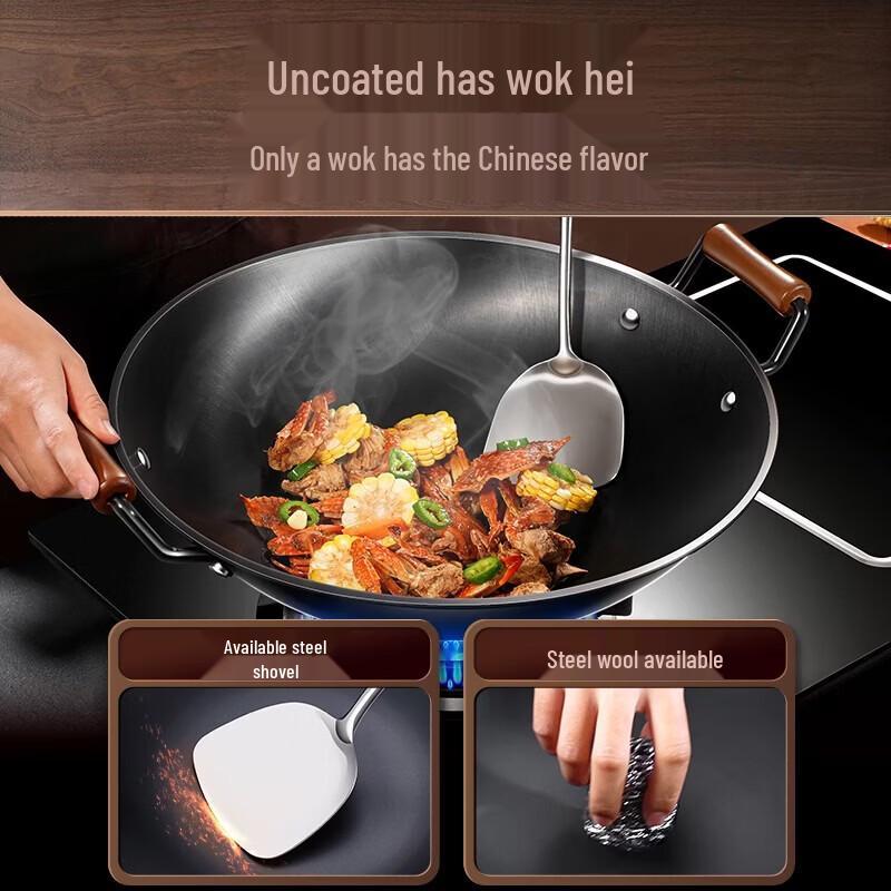 SSGP Pre-Seasoned Wrought Iron Wok