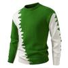 2025 Autumn Winter Sweater for Men's New Casual Color-blocking Round Neck Long-sleeved Sweater Base Shirt