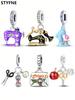 Charms Plata Sewing Machine Coffee Machine Beads Charm Copper Plated Fit Charms Original Bracelet For Jewelry Making Diy Charm