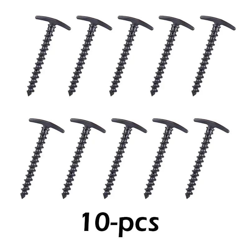 1/11pc Outdoor Camping Tent Pegs Screw Anchor Stakes Ground Nail Plastic Ground Anchors Tent Pegs Windproof Tent Accessories