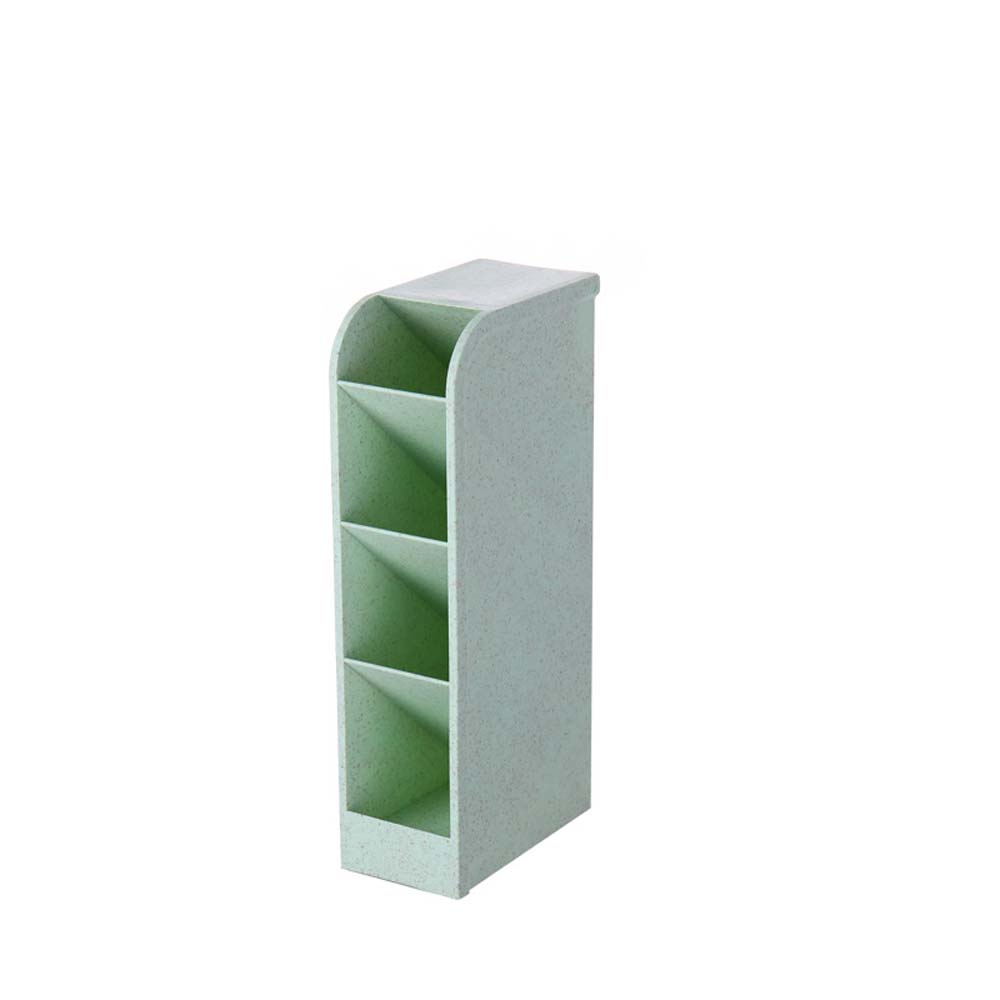 Pen Holder Plastic Slant Organiser Transparent Multi-Compartment Organiser Desktop Kids Four Compartments