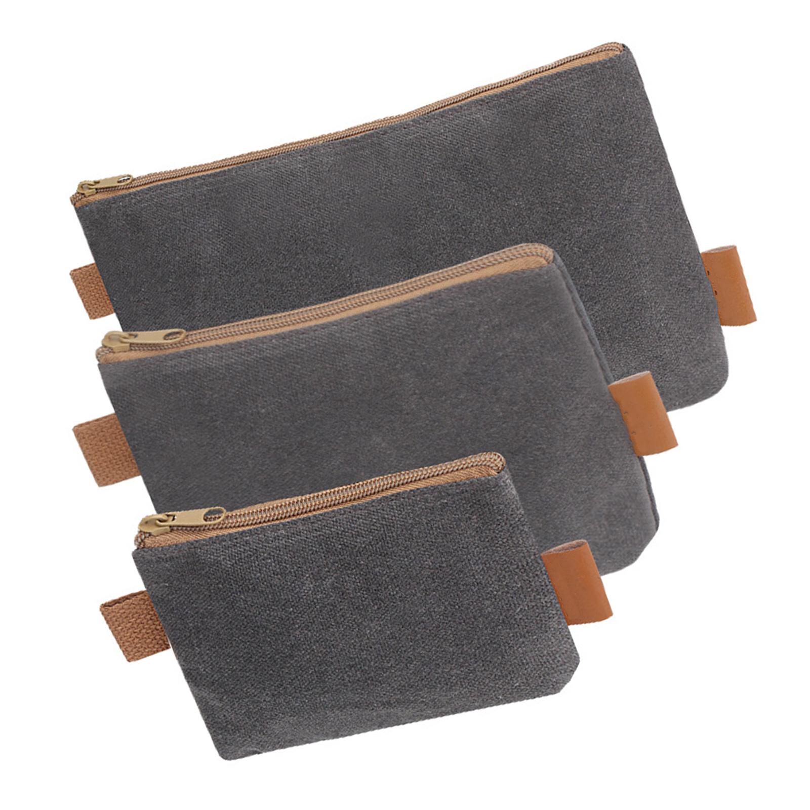 

Набор из 3 многоцелевых холщовых сумок для инструментов, сверхпрочные сумки на молнии, органайзеры для инструментов для хранения и организации оборудования серый