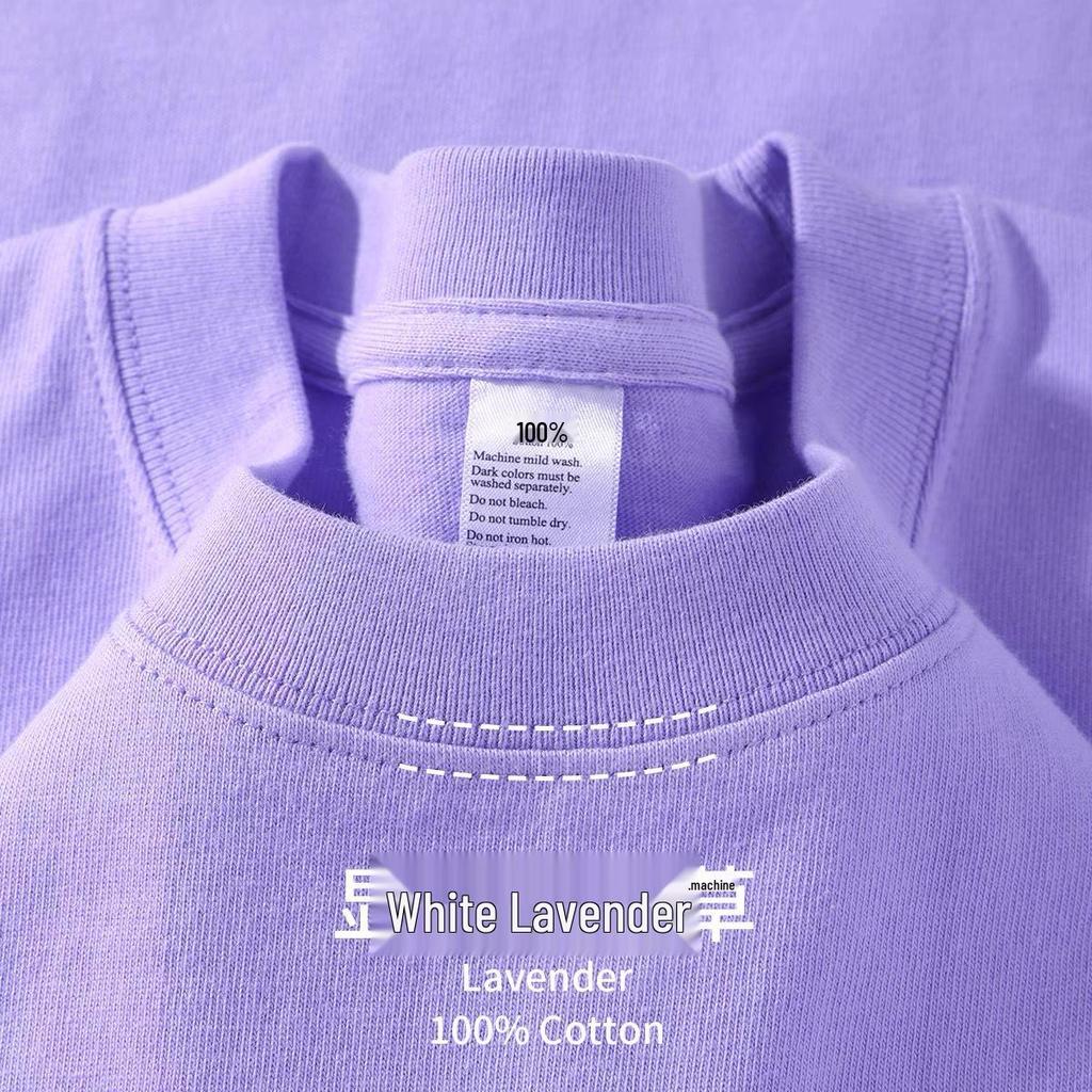 Unisex Heavyweight 300g Cotton Crew Neck Solid Color T-Shirt