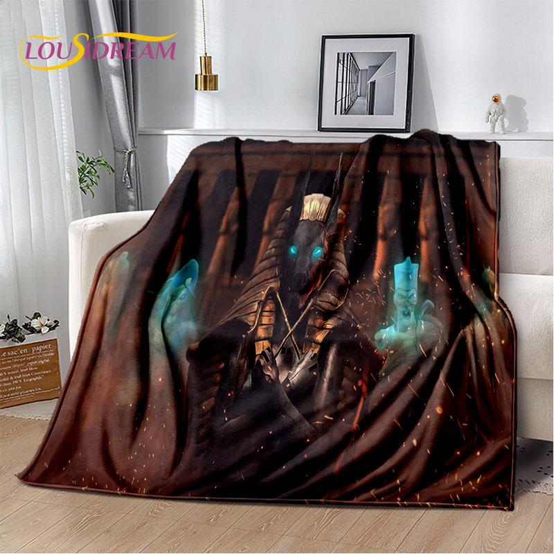 Anubis Ägypten Tod Mythologie Horus Weiche Plüschdecke, Flanelldecke Überwurfdecke für Wohnzimmer Schlafzimmer Bett Sofa Picknick Kinder