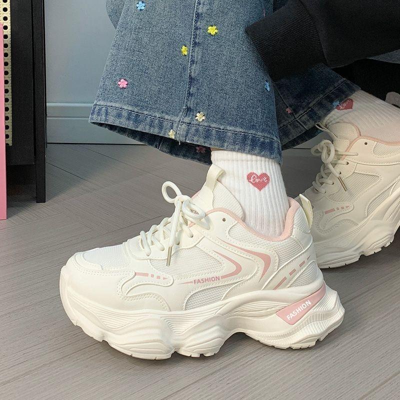 Summer mesh breathable dad shoes 22 new ins trendy platform sports and leisure shoes