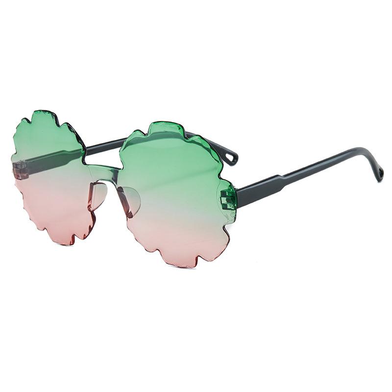 Luxury Round Children'S Sunglasses Rimless Shades Sun Glasses For Boys Girls Vintage Flower Shape Sun Glasses Eyewear Uv400