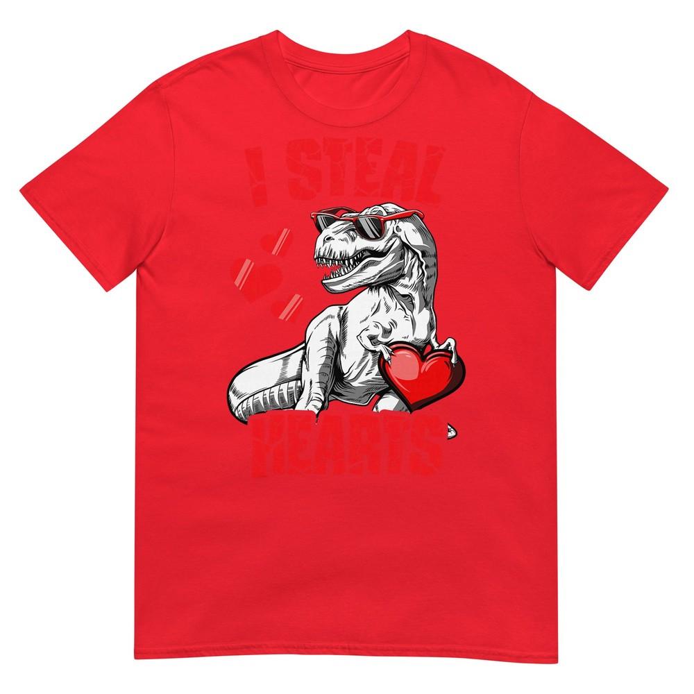 Valentines Day Dinosaur I Steal Hearts Boys Unisex Love T Rex TShirt S