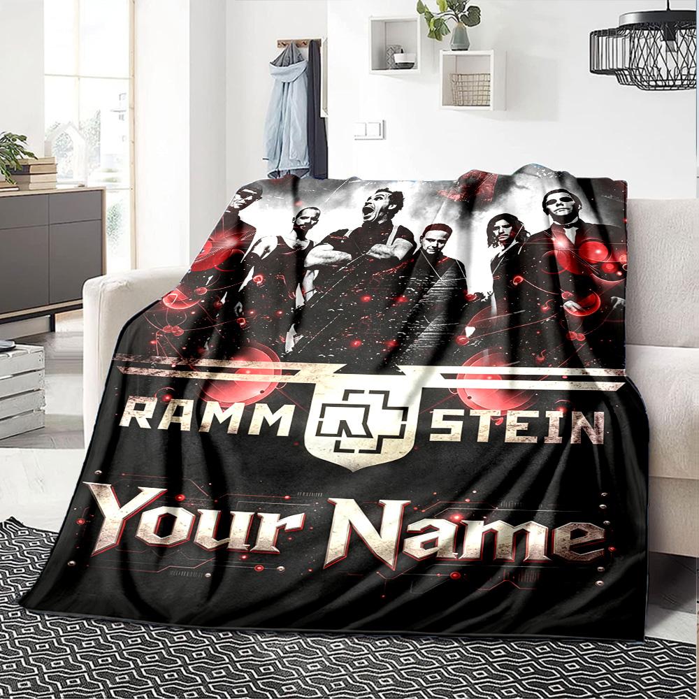 Name Custom Electronic Metal Band Print Flannel Blanket High Quality Warm Comfortable Cover for All Seasons Perfect for Gifts Home Decor