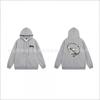 Hooded Zip-Up Sweatshirt Men Women Letter Print Loose Fit Casual Streetwear