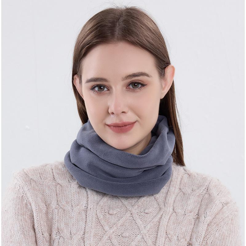 Fashion Versatile Solid Color Scarf Winter Warm Neck Cover Thickened Double Layer Cold Cycling Mask Unisex