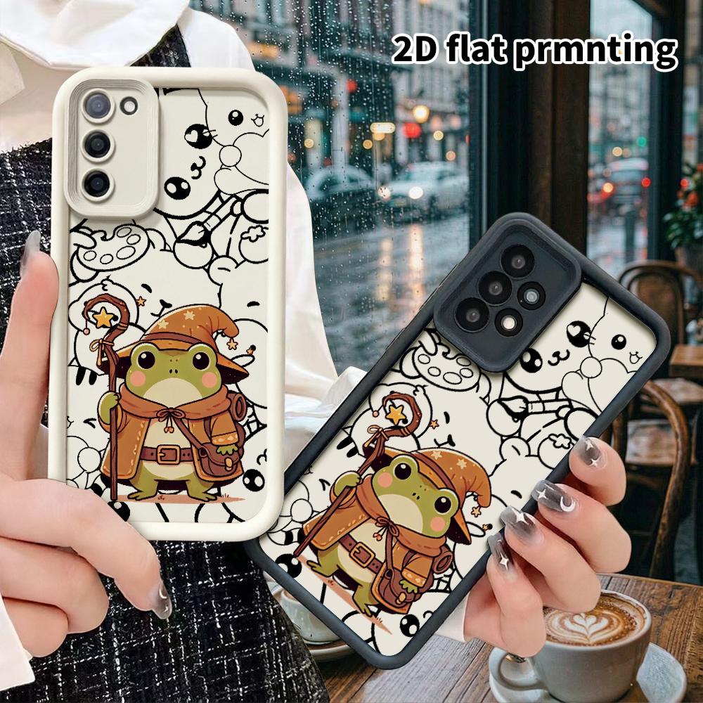 Phone Case: 2D flat, suitable for Samsung Galaxy A34 A35 M05 M06 S20 S22 S21 FE Plus 5G protective case, wizard frog, perfect Christmas and Halloween