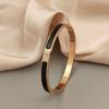 Bracelet Mode Noir Huile Goutte à Goutte pour Femmes Luxe Zircon Incrusté Acier Inoxydable Plaqué Or Bracelets Bijoux Cadeau Fête des Mères