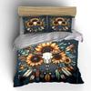 Sunflower Skull Dreamcatcher Set Bedding Duvet Cover Set Duvet Cover Pillowcases (1 * Duvet Cover 2 * Pillowcases, Without Duvet Insert)