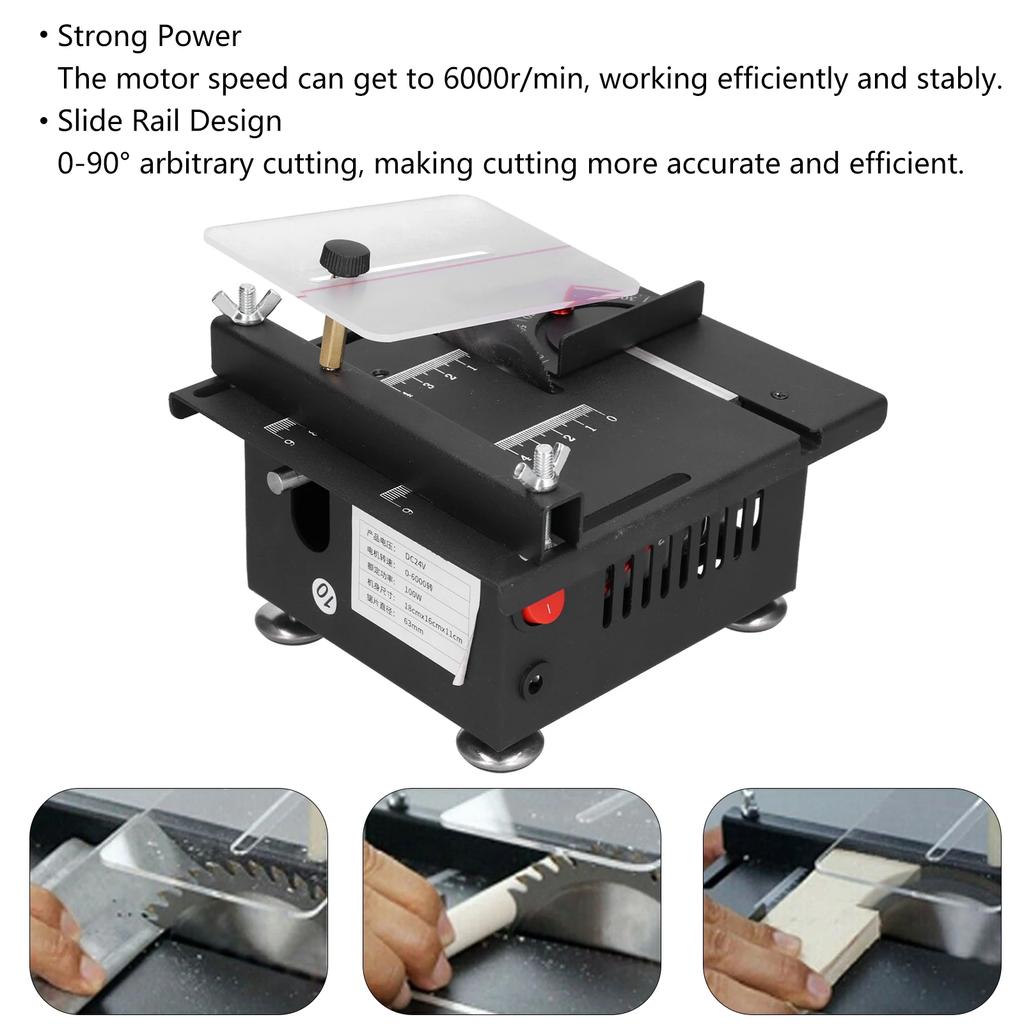 200W Circular Table Saw Mini Bench Saw and Belt Sander Variable Speed 30mm Cutting Depth for Wood Plastic Stone Metal Knife