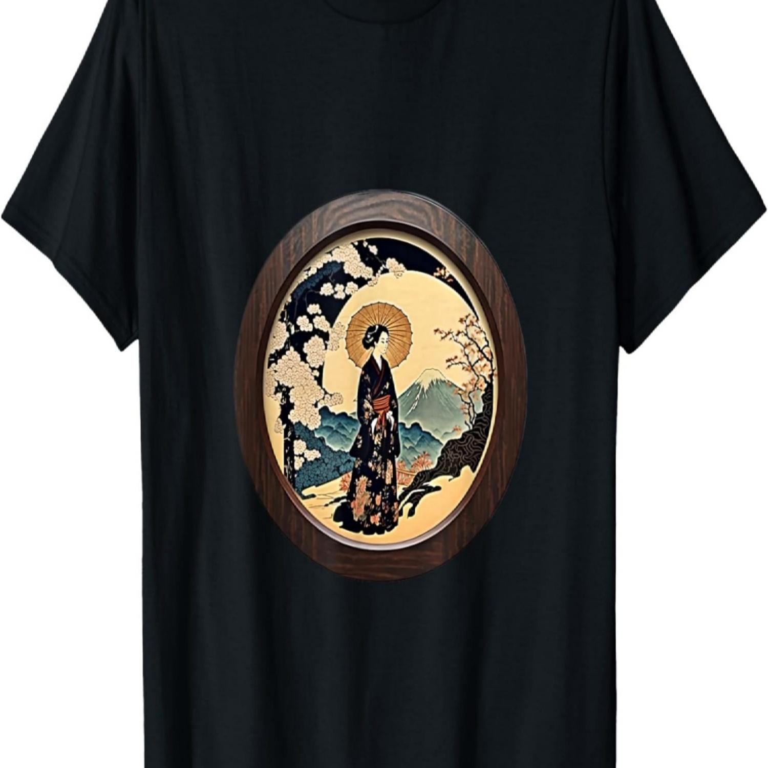 

Royalty Traditional Kimono Castle Cherry Blossoms T-Shirt S чёрный