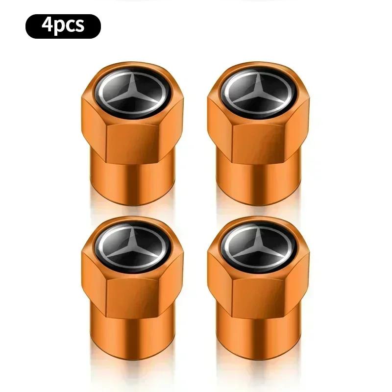 CDR4 4PCS Car Badge Wheel Tires Valve Caps Metal Tyre Dust Covers For Mercedes Benz Amg W204 W213 W205 W211 W212 W176 W205 W203