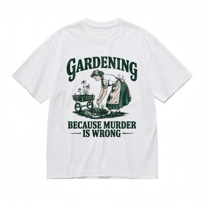 Dames Oversized Trend Klassiek T-shirt Omdat Moord Verkeerd is Tekst Bedrukte Tops