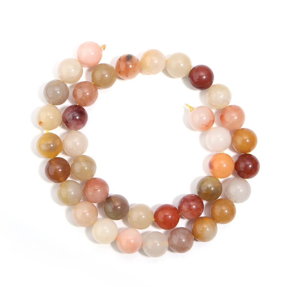 Natural Jades Stone Beads 4 6 8 10 12mm Lighter Imperial Jade Orange Round Loose Beads For DIY Jewelry Making Bracelets Necklace