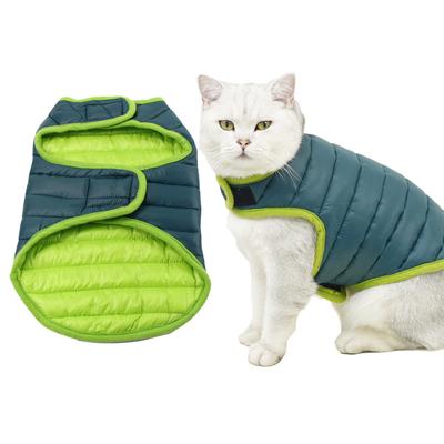 Acaricie gato azul gato Devon roupas quentes inverno Amazon não pegajoso animal de estimação roupas de algodão colete usado nos dois lados