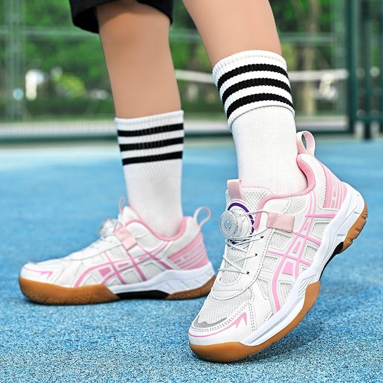 Professionelle Jungen und Mädchen Teenager Kinder Badminton Schuhe Einstieg Ultra-Leicht Stoßdämpfende Sportschuhe Atmungsaktiv Bequem Trainingsschuhe