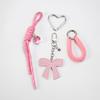 Braided Rope Bag Charm Lovely Heart Keychain Handbag Pendant Ornaments Bows Keyrings Fashion Keyholders